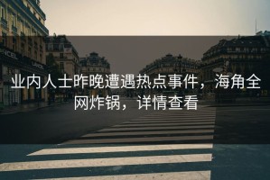 业内人士昨晚遭遇热点事件，海角全网炸锅，详情查看