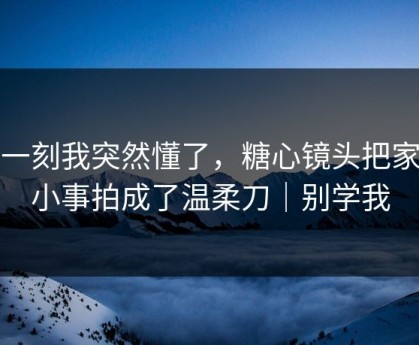 这一刻我突然懂了，糖心镜头把家庭小事拍成了温柔刀｜别学我