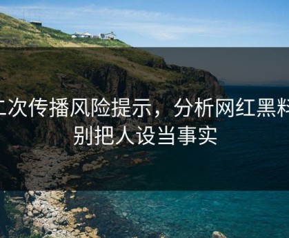二次传播风险提示，分析网红黑料，别把人设当事实