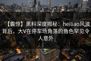 【震惊】黑料深度揭秘：heiliao风波背后，大V在停车场角落的角色罕见令人意外