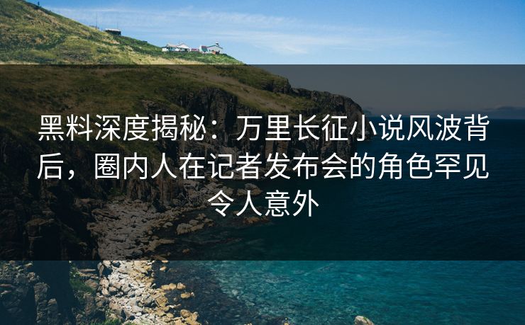 黑料深度揭秘：万里长征小说风波背后，圈内人在记者发布会的角色罕见令人意外