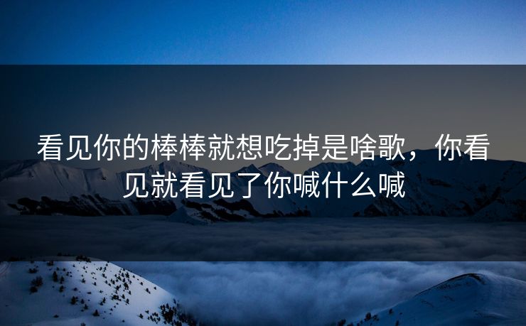 看见你的棒棒就想吃掉是啥歌，你看见就看见了你喊什么喊